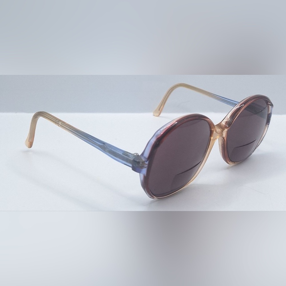 Vintage Pride Brown Blue Translucent Oval Sunglasses Frames Only